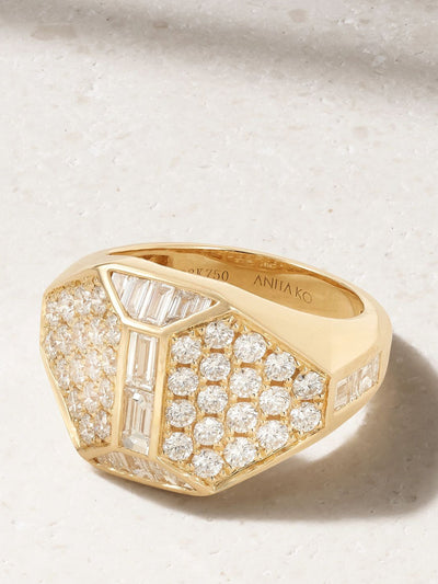 Anita Ko Hive 18kt gold diamond ring at Collagerie