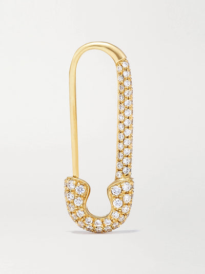 Anita Ko Safety Pin gold diamond earring at Collagerie