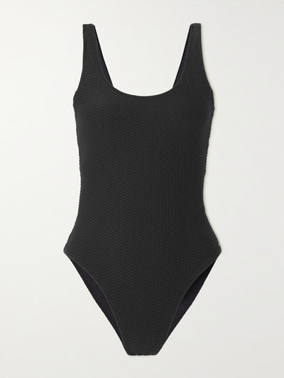 Annie Bing Black textured recycled swimsuit at Collagerie