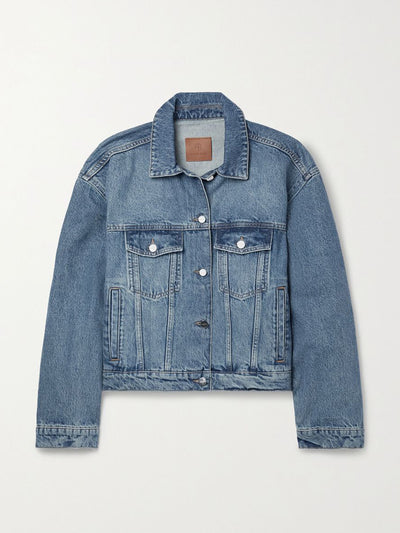 Anine Bing Blue drop-shoulder denim jacket at Collagerie