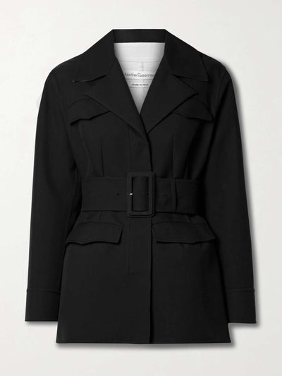 Another Tomorrow Black belted blazer at Collagerie