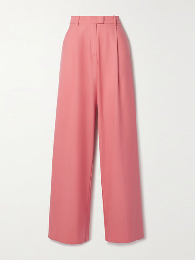 Another Tomorrow Pink pleated wool wide-leg pants at Collagerie