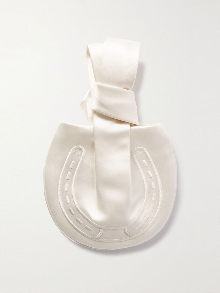 Tie the Knot embroidered satin clutch Bags Anya Hindmarch    - Collagerie