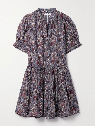 Apiece Apart Printed cotton and silk-blend voile mini dress at Collagerie