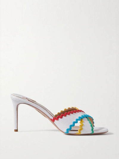 Aquazzura Ric Rac 75 raffia sandals at Collagerie