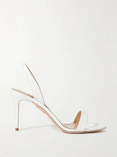 Aquazzura So Nude 85 leather slingback sandals at Collagerie