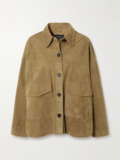 Arma Kaylee oversized paneled suede jacket at Collagerie