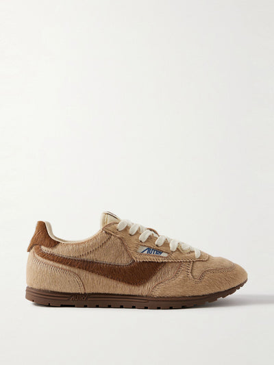 Autry Windspin two-tone calf hair sneakers at Collagerie