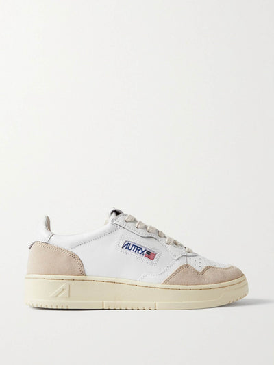 Autry White Medalist Low leather and suede sneakers at Collagerie