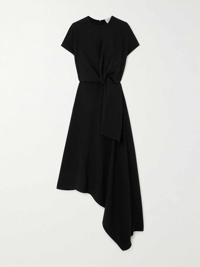 AZ Factory Draped asymmetric pleated crepe midi dress at Collagerie