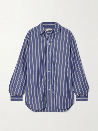 B Sides Nolan striped cotton-poplin shirt at Collagerie