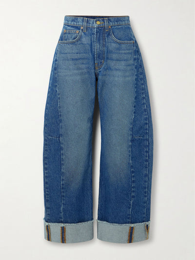 B Sides Relaxed Lasso frayed mid-rise barrel-leg jeans at Collagerie