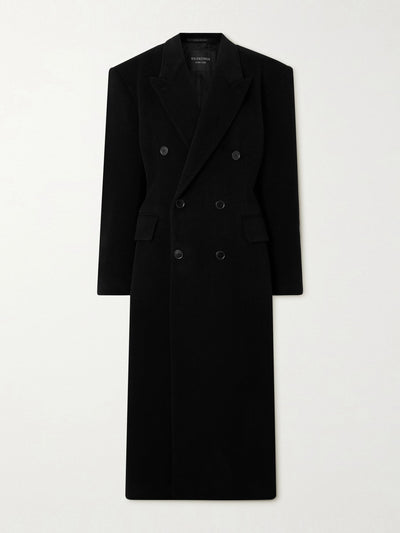 Balenciaga Double-breasted oversized cashmere and wool-blend coat at Collagerie