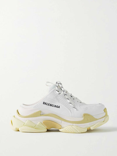 Balenciaga Triple S faux leather and mesh slip-on sneakers at Collagerie