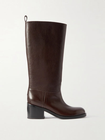 Bally Grena leather knee boots at Collagerie