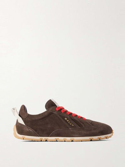 Bally Quest grosgrain-trimmed suede sneakers at Collagerie