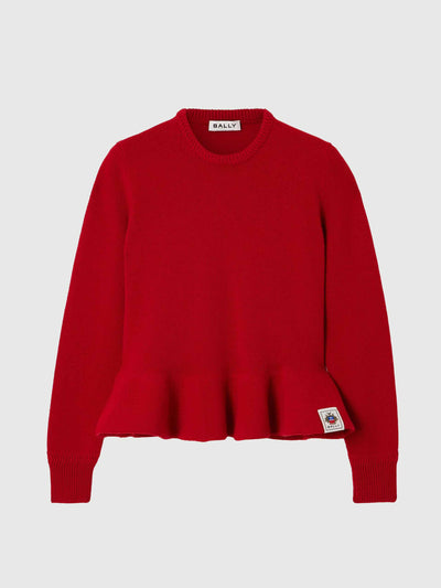 Bally Ruffled appliquéd wool sweater at Collagerie