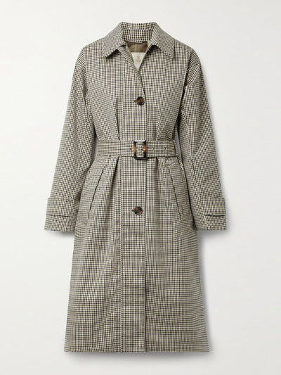 Barbour Grey belted checked trench coat at Collagerie