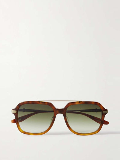 Barton Perreira D. Ellis aviator-style tortoiseshell acetate sunglasses at Collagerie