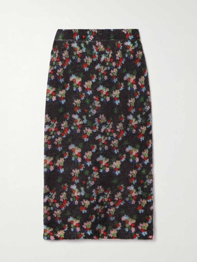 Bernadette Edouard floral-print mohair-blend midi skirt at Collagerie