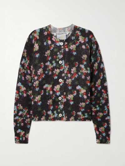 Bernadette Violetta floral-print mohair-blend cardigan at Collagerie