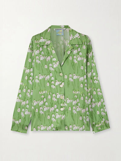 Bernadette Louis floral-print stretch-silk pyjama shirt at Collagerie
