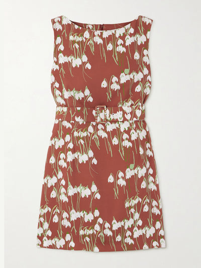 Bernadette Lucille belted floral-print crepe mini dress at Collagerie
