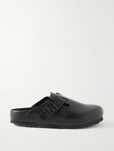 Birkenstock Boston suede-trimmed leather clogs at Collagerie