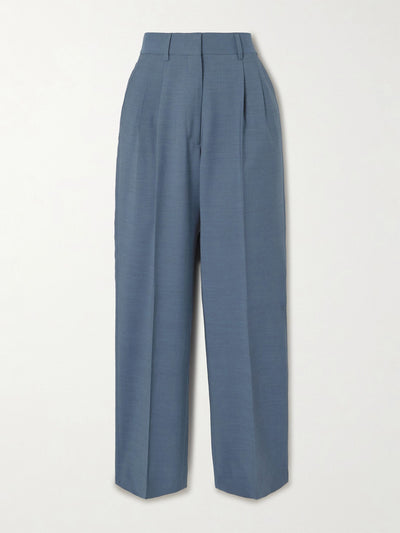 Blazé Milano Aile Fox pleated wool and mohair-blend straight-leg pants at Collagerie