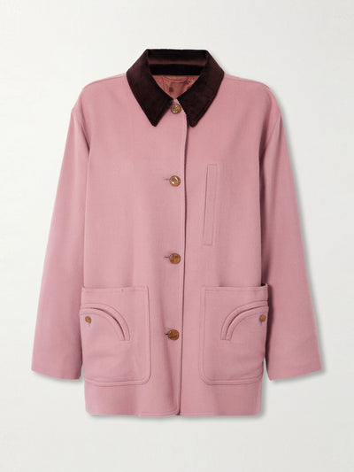 Blazé Milano Mystere Clelia corduroy-trimmed wool and cashmere-blend jacket at Collagerie