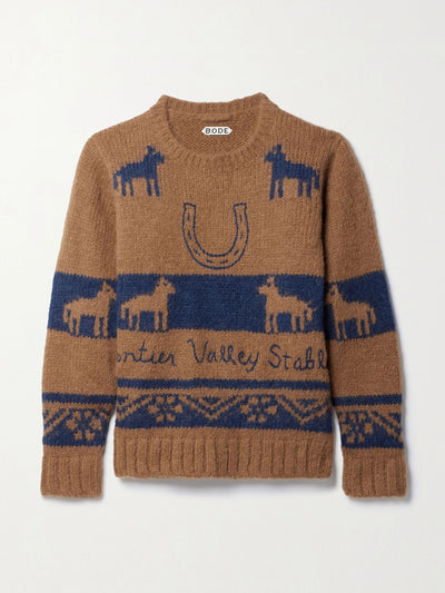 Bode Brodie Jacquard knit alpaca blend sweater at Collagerie