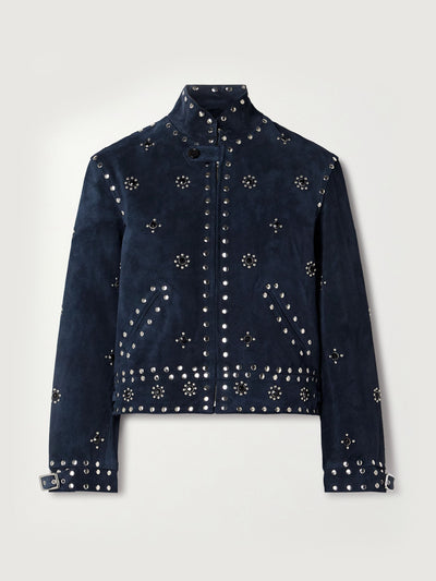 Bode Howard embellished suede jacket at Collagerie