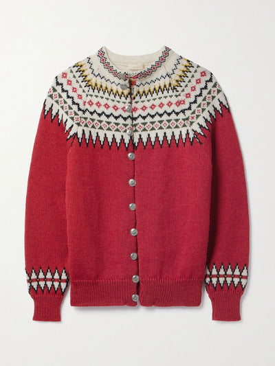 Bode Fair isle intarsia wool cardigan at Collagerie