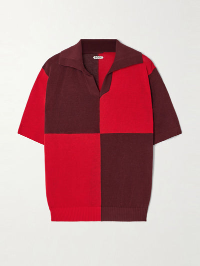 Bode Oversized two-tone cotton polo shirt at Collagerie