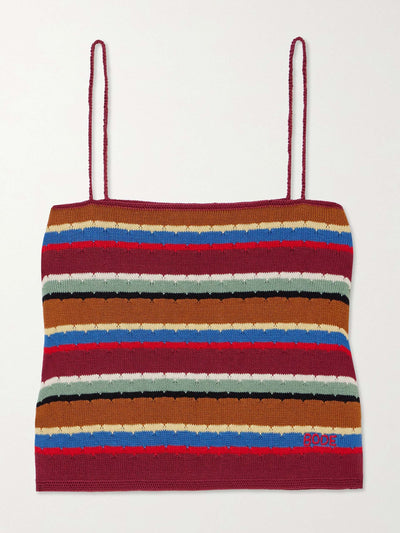Bode Starkey embroidered striped cotton camisole at Collagerie