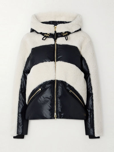 Bogner Dana hooded shearling-paneled down ski jacket at Collagerie