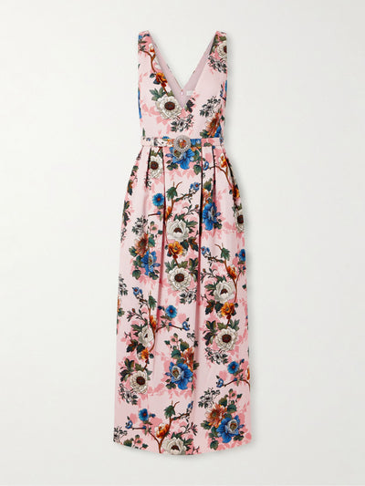 Borgo De Nor Jules floral-print cotton-blend cloqué midi dress at Collagerie