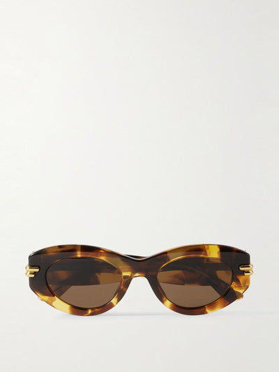 Bottega Veneta Oval-frame gold-tone and tortoiseshell acetate sunglasses at Collagerie