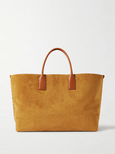 Bottega Veneta Cabat large leather-trimmed suede tote at Collagerie