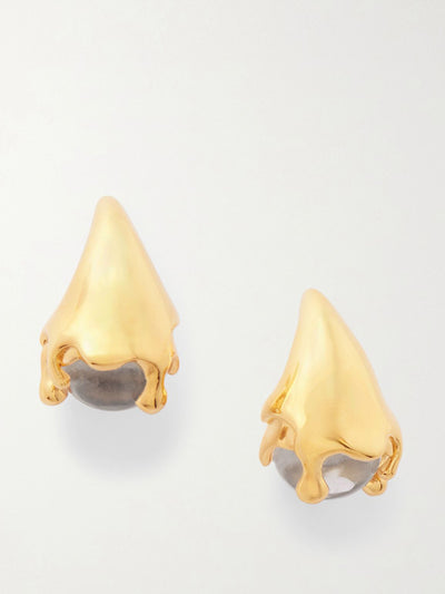 Bottega Veneta Gold-tone quartz earrings at Collagerie