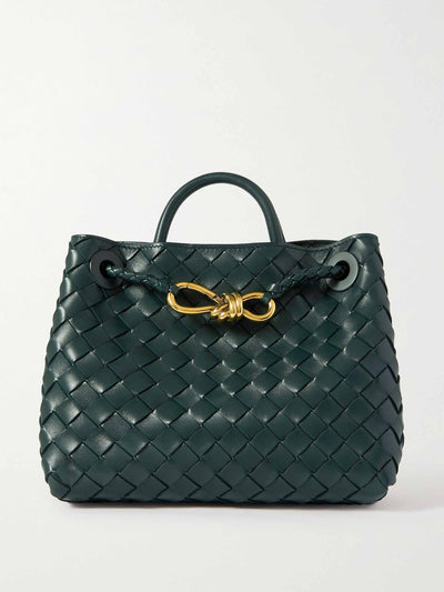 Bottega Veneta Dark green Andiamo small leather tote bag at Collagerie