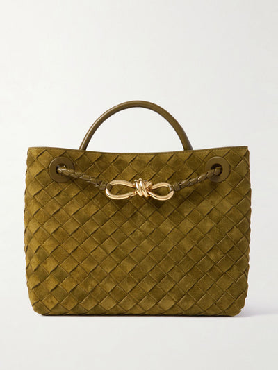 Bottega Veneta Andiamo small intrecciato suede tote at Collagerie