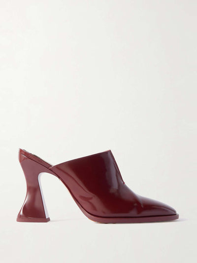 Bottega Veneta Cha-Cha vinyl mules at Collagerie