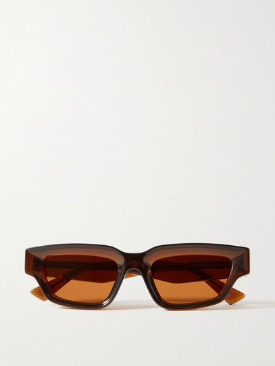 Bottega Veneta Eyewear Rectangular-frame acetate sunglasses at Collagerie