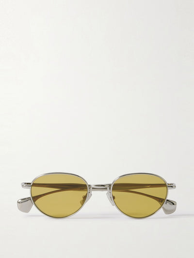 Bottega Veneta Round-frame silver-tone sunglasses at Collagerie