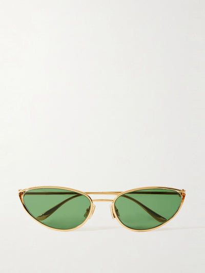 Bottega Veneta Eyewear Cat-eye gold-tone sunglasses at Collagerie
