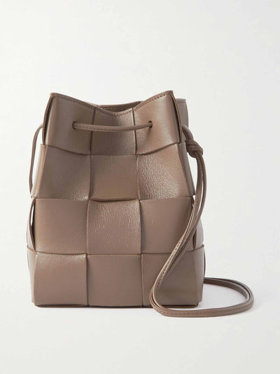 Bottega Veneta Mini Cassette intrecciato leather bucket bag at Collagerie