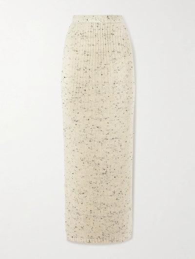 Bottega Veneta Ribbed wool-blend maxi skirt at Collagerie