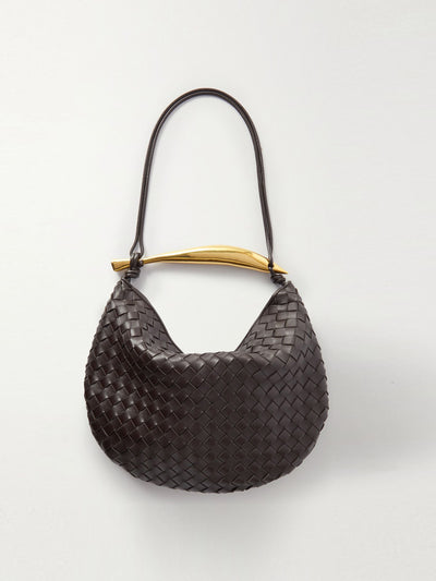 Bottega Veneta Brown intrecciato leather shoulder bag at Collagerie