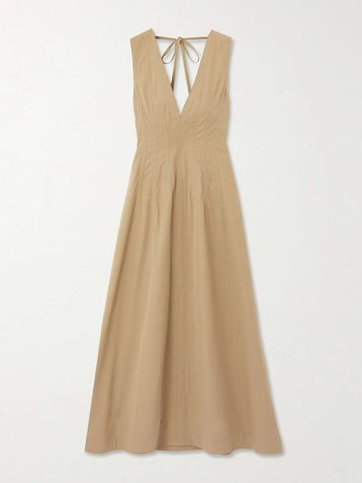 Bottega Veneta Tie-detailed cotton-blend maxi dress at Collagerie